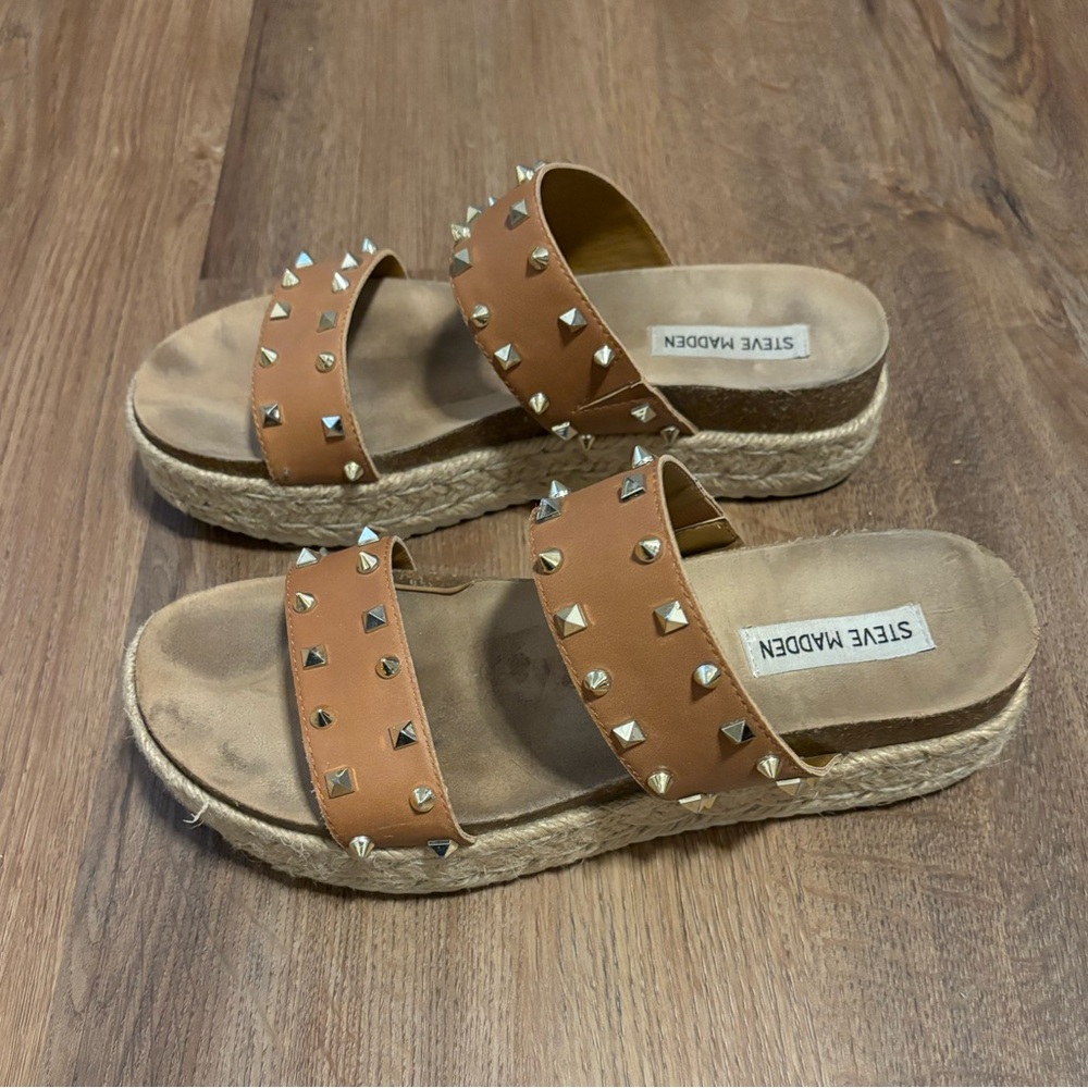 Steve Madden Jaime leather studded platform sandal size 8.5